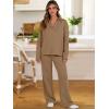 imageANRABESS Lounge Sets for Women 2 Piece Outfits Sweatsuit Set Fall V Neck Sweatshirts Wide Leg Pants Tracksuits Orange Medium