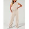 imageANRABESS Women 2 Piece Set Sleeveless Sweatsuit Tracksuit Casual Matching 2025 Travel Summer Trendy OutfitsApricot