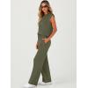 imageANRABESS Women 2 Piece Set Sleeveless Sweatsuit Tracksuit Casual Matching 2025 Travel Summer Trendy OutfitsArmy Green