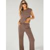 imageANRABESS Women 2 Piece Set Sleeveless Sweatsuit Tracksuit Casual Matching 2025 Travel Summer Trendy OutfitsBrown