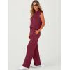 imageANRABESS Women 2 Piece Set Sleeveless Sweatsuit Tracksuit Casual Matching 2025 Travel Summer Trendy OutfitsBurgundy