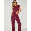 imageANRABESS Women 2 Piece Set Sleeveless Sweatsuit Tracksuit Casual Matching 2025 Travel Summer Trendy OutfitsBurgundy
