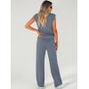 imageANRABESS Women 2 Piece Set Sleeveless Sweatsuit Tracksuit Casual Matching 2025 Travel Summer Trendy OutfitsDeep Gray