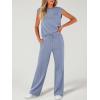 imageANRABESS Women 2 Piece Set Sleeveless Sweatsuit Tracksuit Casual Matching 2025 Travel Summer Trendy OutfitsGray Blue