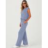 imageANRABESS Women 2 Piece Set Sleeveless Sweatsuit Tracksuit Casual Matching 2025 Travel Summer Trendy OutfitsGray Blue