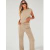 imageANRABESS Women 2 Piece Set Sleeveless Sweatsuit Tracksuit Casual Matching 2025 Travel Summer Trendy OutfitsKhaki
