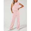 imageANRABESS Women 2 Piece Set Sleeveless Sweatsuit Tracksuit Casual Matching 2025 Travel Summer Trendy OutfitsPink