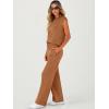 imageANRABESS Women 2 Piece Set Sleeveless Sweatsuit Tracksuit Casual Matching 2025 Travel Summer Trendy OutfitsRust