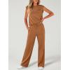 imageANRABESS Women 2 Piece Set Sleeveless Sweatsuit Tracksuit Casual Matching 2025 Travel Summer Trendy OutfitsRust