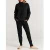 imageANRABESS Women Two Piece Outfits Turtleneck Pullover Top Cozy Knit Sweater Pants Lounge Set 2024 Fall Sweatsuit SweatsuitsBlack