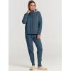 imageANRABESS Women Two Piece Outfits Turtleneck Pullover Top Cozy Knit Sweater Pants Lounge Set 2024 Fall Sweatsuit SweatsuitsDusty Blue