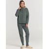 imageANRABESS Women Two Piece Outfits Turtleneck Pullover Top Cozy Knit Sweater Pants Lounge Set 2024 Fall Sweatsuit SweatsuitsGray