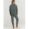 imageANRABESS Women Two Piece Outfits Turtleneck Pullover Top Cozy Knit Sweater Pants Lounge Set 2024 Fall Sweatsuit SweatsuitsGray