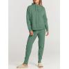 imageANRABESS Women Two Piece Outfits Turtleneck Pullover Top Cozy Knit Sweater Pants Lounge Set 2024 Fall Sweatsuit SweatsuitsGraygreen