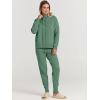 imageANRABESS Women Two Piece Outfits Turtleneck Pullover Top Cozy Knit Sweater Pants Lounge Set 2024 Fall Sweatsuit SweatsuitsGraygreen