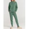 imageANRABESS Women Two Piece Outfits Turtleneck Pullover Top Cozy Knit Sweater Pants Lounge Set 2024 Fall Sweatsuit SweatsuitsGraygreen