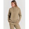 imageANRABESS Women Two Piece Outfits Turtleneck Pullover Top Cozy Knit Sweater Pants Lounge Set 2024 Fall Sweatsuit SweatsuitsKhaki