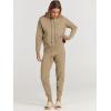 imageANRABESS Women Two Piece Outfits Turtleneck Pullover Top Cozy Knit Sweater Pants Lounge Set 2024 Fall Sweatsuit SweatsuitsKhaki