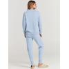 imageANRABESS Women Two Piece Outfits Turtleneck Pullover Top Cozy Knit Sweater Pants Lounge Set 2024 Fall Sweatsuit SweatsuitsLight Blue