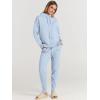 imageANRABESS Women Two Piece Outfits Turtleneck Pullover Top Cozy Knit Sweater Pants Lounge Set 2024 Fall Sweatsuit SweatsuitsLight Blue