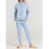 imageANRABESS Women Two Piece Outfits Turtleneck Pullover Top Cozy Knit Sweater Pants Lounge Set 2024 Fall Sweatsuit SweatsuitsLight Blue