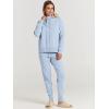 imageANRABESS Women Two Piece Outfits Turtleneck Pullover Top Cozy Knit Sweater Pants Lounge Set 2024 Fall Sweatsuit SweatsuitsLight Blue