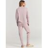 imageANRABESS Women Two Piece Outfits Turtleneck Pullover Top Cozy Knit Sweater Pants Lounge Set 2024 Fall Sweatsuit SweatsuitsPink