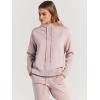 imageANRABESS Women Two Piece Outfits Turtleneck Pullover Top Cozy Knit Sweater Pants Lounge Set 2024 Fall Sweatsuit SweatsuitsPink