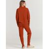 imageANRABESS Women Two Piece Outfits Turtleneck Pullover Top Cozy Knit Sweater Pants Lounge Set 2024 Fall Sweatsuit SweatsuitsRust