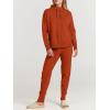 imageANRABESS Women Two Piece Outfits Turtleneck Pullover Top Cozy Knit Sweater Pants Lounge Set 2024 Fall Sweatsuit SweatsuitsRust