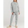 imageANRABESS Women Two Piece Outfits Turtleneck Pullover Top Cozy Knit Sweater Pants Lounge Set 2024 Fall Sweatsuit SweatsuitsSilver