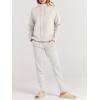 imageANRABESS Women Two Piece Outfits Turtleneck Pullover Top Cozy Knit Sweater Pants Lounge Set 2024 Fall Sweatsuit SweatsuitsWhite