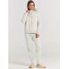 imageANRABESS Women Two Piece Outfits Turtleneck Pullover Top Cozy Knit Sweater Pants Lounge Set 2024 Fall Sweatsuit SweatsuitsWhite