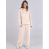 imageANRABESS Womens 2 Piece Lounge Sets Sweatsuit Travel Outfits Wide Leg Pants Set 2024 Fall Fashion Tracksuit ClothesApricot