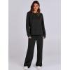imageANRABESS Womens 2 Piece Lounge Sets Sweatsuit Travel Outfits Wide Leg Pants Set 2024 Fall Fashion Tracksuit ClothesBlack