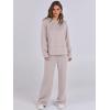 imageANRABESS Womens 2 Piece Lounge Sets Sweatsuit Travel Outfits Wide Leg Pants Set 2024 Fall Fashion Tracksuit ClothesLight Khaki