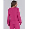 imageANRABESS Womens 2 Piece Lounge Sets Sweatsuit Travel Outfits Wide Leg Pants Set 2024 Fall Fashion Tracksuit ClothesRose Red