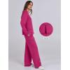 imageANRABESS Womens 2 Piece Lounge Sets Sweatsuit Travel Outfits Wide Leg Pants Set 2024 Fall Fashion Tracksuit ClothesRose Red