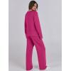 imageANRABESS Womens 2 Piece Lounge Sets Sweatsuit Travel Outfits Wide Leg Pants Set 2024 Fall Fashion Tracksuit ClothesRose Red