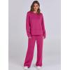 imageANRABESS Womens 2 Piece Lounge Sets Sweatsuit Travel Outfits Wide Leg Pants Set 2024 Fall Fashion Tracksuit ClothesRose Red