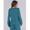 imageANRABESS Womens 2 Piece Lounge Sets Sweatsuit Travel Outfits Wide Leg Pants Set 2024 Fall Fashion Tracksuit ClothesTeal