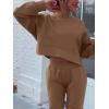imageANRABESS Womens 2 Piece Outfits Lounge Sets Cropped Sweatshirt ampamp Joggers Fashion Sweatsuit Sweat Set 2024 Fall TravelBrown