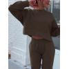 imageANRABESS Womens 2 Piece Outfits Lounge Sets Cropped Sweatshirt ampamp Joggers Fashion Sweatsuit Sweat Set 2024 Fall TravelCoffee