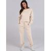imageANRABESS Womens 2 Piece Outfits Lounge Sets Cropped Sweatshirt ampamp Joggers Fashion Sweatsuit Sweat Set 2024 Fall TravelCream