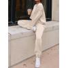 imageANRABESS Womens 2 Piece Outfits Lounge Sets Cropped Sweatshirt ampamp Joggers Fashion Sweatsuit Sweat Set 2024 Fall TravelCream
