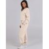 imageANRABESS Womens 2 Piece Outfits Lounge Sets Cropped Sweatshirt ampamp Joggers Fashion Sweatsuit Sweat Set 2024 Fall TravelCream