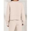 imageANRABESS Womens 2 Piece Outfits Lounge Sets Cropped Sweatshirt ampamp Joggers Fashion Sweatsuit Sweat Set 2024 Fall TravelCream