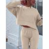 imageANRABESS Womens 2 Piece Outfits Lounge Sets Cropped Sweatshirt ampamp Joggers Fashion Sweatsuit Sweat Set 2024 Fall TravelKhaki