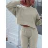 imageANRABESS Womens 2 Piece Outfits Lounge Sets Cropped Sweatshirt ampamp Joggers Fashion Sweatsuit Sweat Set 2024 Fall TravelLight Khaki