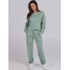 imageANRABESS Womens 2 Piece Outfits Lounge Sets Cropped Sweatshirt ampamp Joggers Fashion Sweatsuit Sweat Set 2024 Fall TravelSage Green